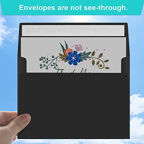 70 Packs of Invitation Envelopes, A2 Envelopes Black, Postcard Envelopes for 4.5x5.5 Cards, Envelopes for Invitations, Self Seal for Photos RSVP, Greeting Cards