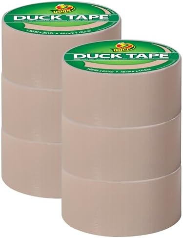Duck Brand Color Duct Tape, 6-Roll, Beige (283264_C)