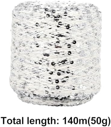 ECYC Ltd 153 Yards Cotton Sequin Yarn, Sparkle Sequin Thread for Knitting & Crocheting, DIY Craft Projects