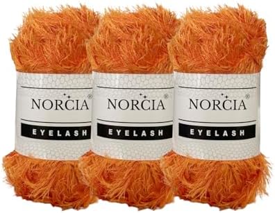 Eyelash Yarn Fun Fur Yarn(3 * 100g-3.5oz) (3 * 153yds-140mt) Fuzzy Premium Soft Crochet DIY Hand Knitting 100% Polyester