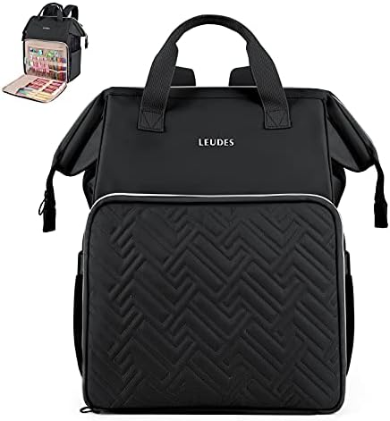 Leudes Crochet Bag Backpack for Yarn Storage Tote Travel Large Knitting Bag