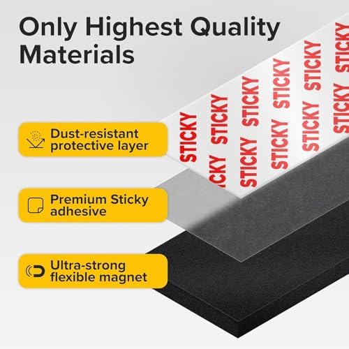 Super Sticky Magnetic Tape for DIY & Crafts, 20ft x 1/2in (6m x 1.25cm)