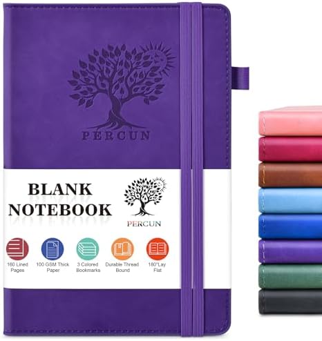 Blank Journal Notebook 5.9"×8.5", Leather Sketchbook,160 Pages Sketch book | A5 Sketchbook for Drawing, 100 Gsm Plain Paper, Writing Journal for Men Women, Hardcover Notebook for School Work Travel Art