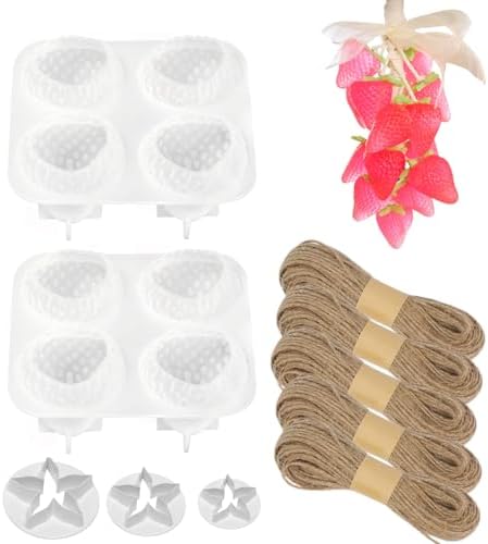 2pcs Large Strawberry Grape Soaps Mold Soap Making Kit for Soap Making Gift (Without Soaps)
