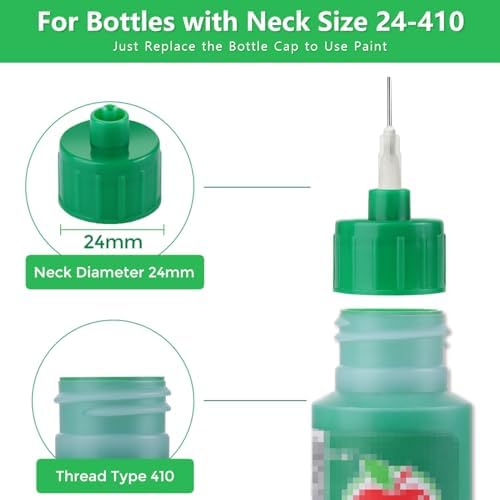 MUBYOK 24 Packs Precision Applicator Caps for 2 Ounce Acrylic Paint Bottle Car Freshie DIY Crafting Supplie