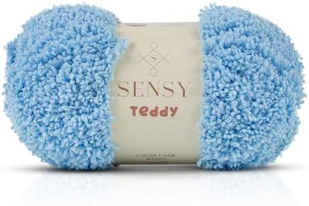 S Sensy Teddy - Micro Polyester Amigurumi #5 Bulky Yarn Baby Blue 109 Yards