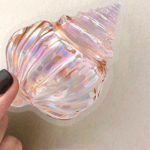 50 Pcs PET Transparent Seashell Stickers, Waterproof Vinyl Coastal Shell Decals for Laptop Skateboard Luggage, Colorful Beach Shell Stickers Gift for Kids Teens Adults (Shell)