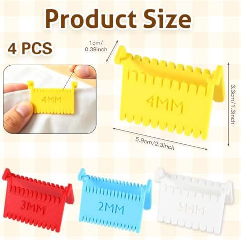 4PCS Clip on Sewing Ruler 2mm 3mm 4mm 5mm Edge Stitch Lock and Sewing Gauge