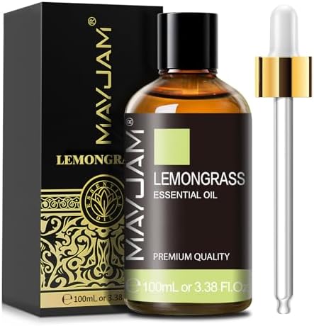 MAYJAM Lemongrass Essential Oil for Diffuser Soap Candle Making, 3.38FL.OZ