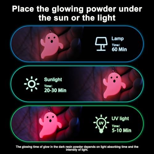 LET'S RESIN 12 Colors Glow in The Dark Pigment Powder for Resin - 20g/Jar | Epoxy Resin Luminous Pigments Long Lasting for Slime, Nails, Acrylic Paint, Halloween Decoration,Art,Crafts