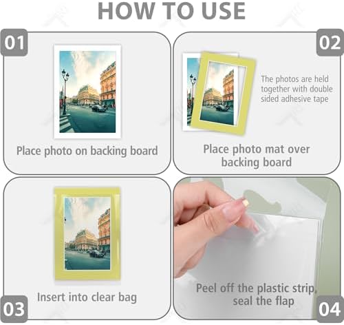 Golden State Art 25 Pack Mixed Color Picture Mats 5x7 for 4x6+Backing+Bags
