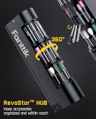 Fanttik F2 PRO Cordless Rotary Tool Kit with Strong Magnetic Motor 5 Speed | Revostor Hub, 5 Speed, 25000 RPM, 55 Accessories, for 3D Printed Sanding, Polishing, Drilling, Carving, Cutting DIY Craft