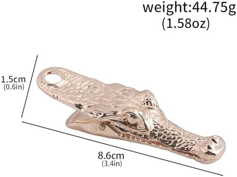 Vintage Crocodile Head Journal Clip - 3.4 Inch Heavy Duty Alligator Metal Book Clip Pin, Solid Decorative Bookmark Paper Organizer Notebook Holder Planner for Home Office Desk