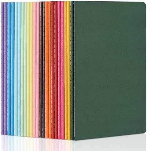 ZCZN 24 Pack Colorful Blank Notebooks Bulk, A5 Journals with 12 Colors, 60 Pages/30 Sheets, 8.3x5.5 Inch, Plain Paper, Travel Writing Journal Notebooks for Work & School