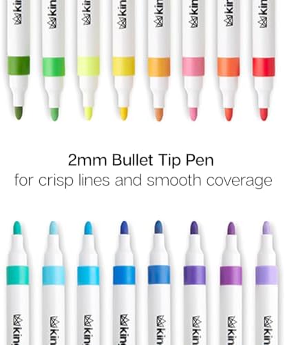 KINGART 409-48 Acrylic Paint Markers with Storage Case, 48-Vibrant Colors