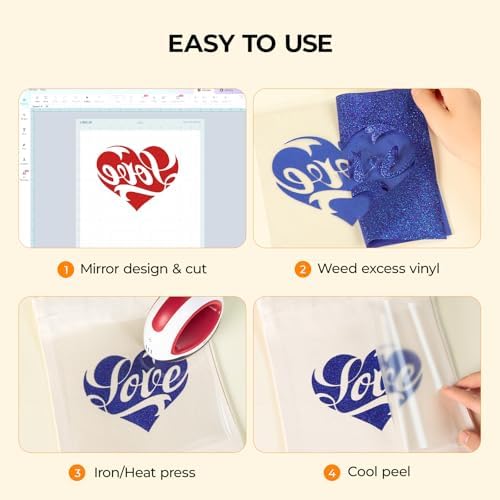 HTVRONT Glitter HTV, 12" x 10ft Royal Blue Glitter HTV Heat Transfer Vinyl