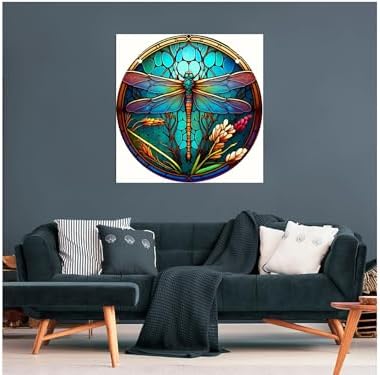 EIBEILI Dragonfly Diamond Art Painting Kits for Adults - Full Drill Diamond Paintings for Beginners, Round 5D Paint with Diamonds Pictures Gem Art Painting Kits DIY Adult Crafts Kits 12x12inch