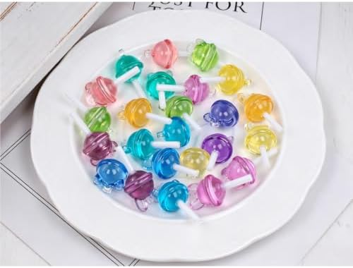 3D Cartoon Animal Lollipop Shaker Silicone Molds,4 Pack Cute Bear Cat Candy Resin Casting Mold with Hanging Hole, Keychain Pendant Jewelry Making Tool for Epoxy UV Resin Art