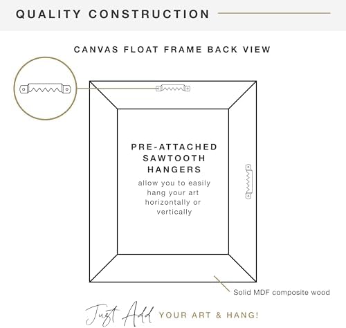 MCS Canvas Float Frames Canvas Black Finish Frame, Vertical & Horizontal Wa