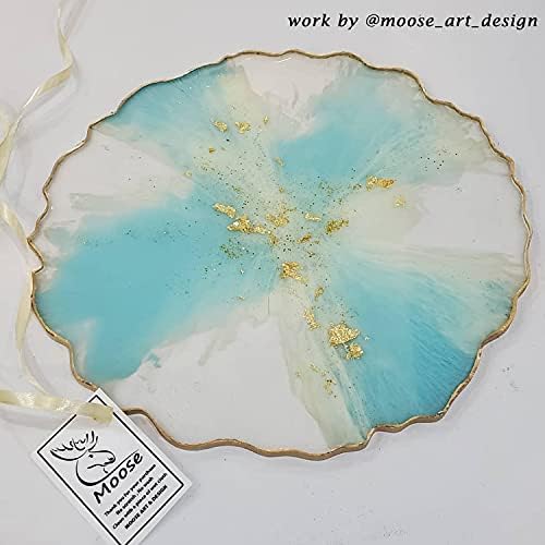 ResinWorld 13 inches Large Silicone Tray Mold, Big Geode Silicone Mold for Resin, Irregular Shaped Round Resin Geode Tray Molds for Making Resin Craft DIY Home Decoration