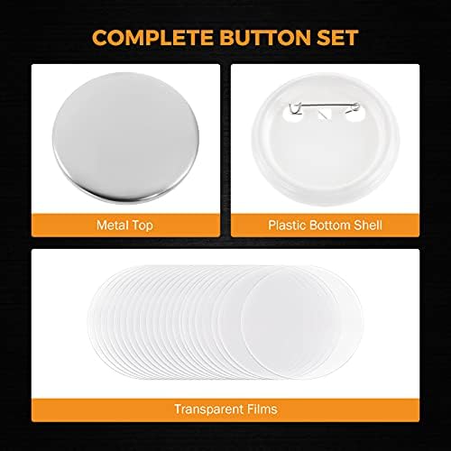 BEAMNOVA 500 Sets 44mm / 1.73 in Button Supplies for Pin Maker Machine