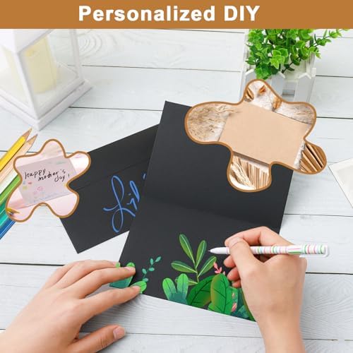 Silunkia 100 Packs Black Blank Greeting Cards and Envelopes 4.25 x 5.5