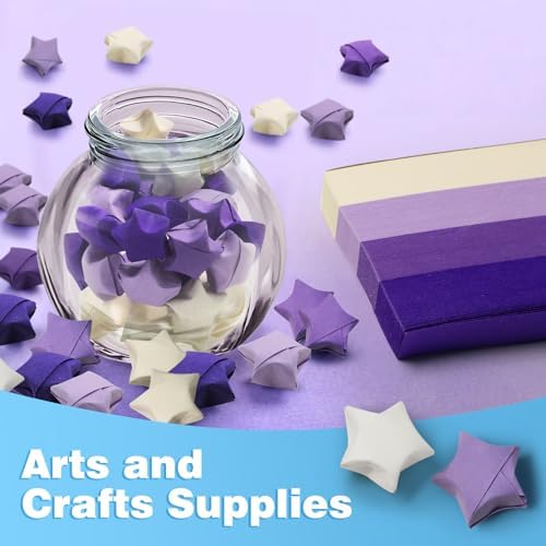 FoDau770 Solid Color Star Paper Strips - 1080 Sheet, Purple Series