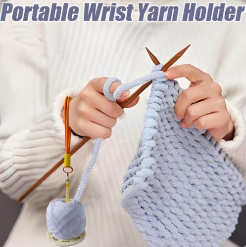 2PCS Portable Wrist Yarn Holder, Yarn Holder for Crocheting and Knitting, Perfect for Travel and on-The-go Crocheting,Knitting Gift for Craft Lovers