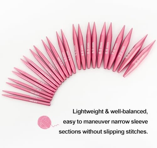 Hzkokon 2.17 Inch Short Interchangeable Knitting Needles (Pink)