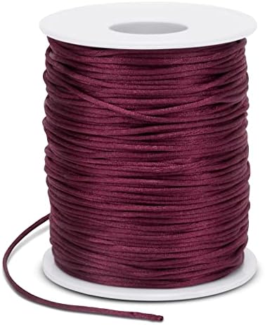 1.5mm Nylon Cord 328 Feet Satin Cord Nylon String for Bracelets, Bracelet Thread Bead String for Jewelry Making, Necklace, Chinese Knotting, Beading, DIY Crafts (Fuchsia)