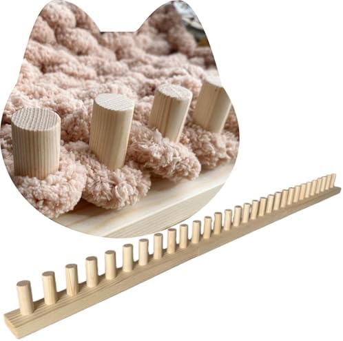 FOBEVTEF 46'' DIY Chunky Knit Blanket Loom, Wooden Loom Frame for DIY Throw Blankets, Adjustable Size Hand Knitting Kit | No Needles Required | Foldable & Portable | Beginner Friendly Yarn Craft