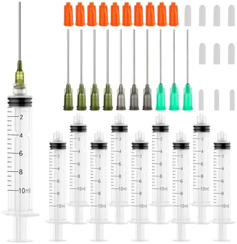 10ml Glue Applicator Syringe with Blunt Tip Needle for Liquid Oil Ink Wood
