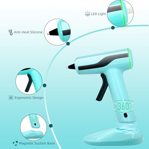 Cordless Hot Glue Gun, Rechargeable Hot Melt Glue Gun 2.2A Built-in Battery
