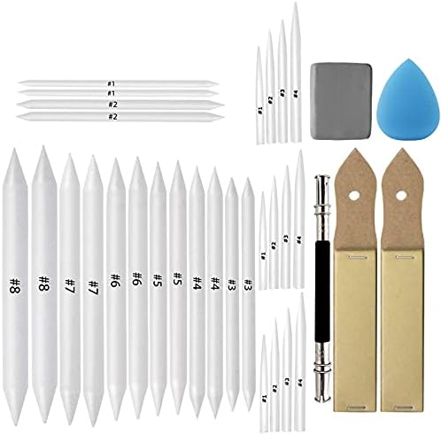 33 Pcs Blending Stumps and Tortillions Paper Art Blenders Drawing