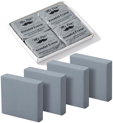 Mr. Pen- Kneaded Erasers, 1.57" x 1.37", 4 Pack, Gray