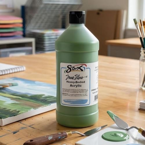Sax Heavy Body Acrylic Paint for School and Arts and Crafts Use, Chrome Oxide Green, 1 Quart