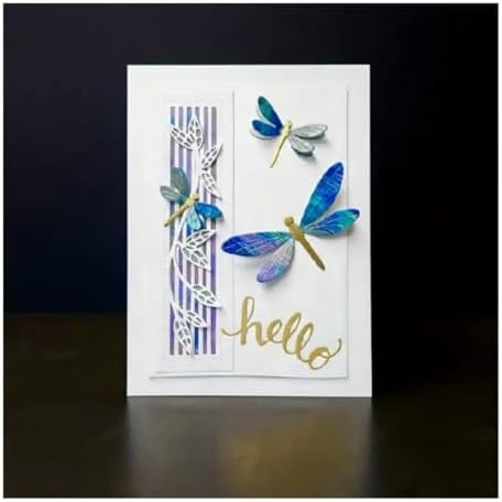 Cutting Dies Metal Stencils Scrapbooking Tools DIY Embossing Template for Paper Card Making Album Arts Crafts Supplies (Dragonfly and Branches-12.8x9.1cm)