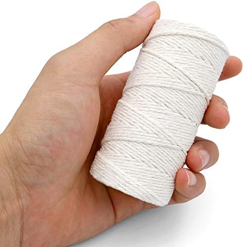 jijAcraft Butchers Twine 984 Feet, 2mm Cotton Twine String, Food Safe Kitchen Cooking Bakers Twine String for Meat Trussing, White Cotton String for Turkey Sausage Butcher Food Prep