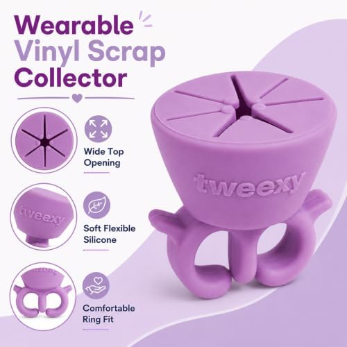 tweexy Wearable Vinyl Weeding Scrap Collector Ring for HTV Crafts – Lavender