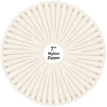 Mandala Crafts 100 PCs Cream Closed-End 7 Inches Nylon Zippers for Sewing