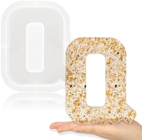 Gartful 7 Inch Large Letter Molds for Resin, 3D Q Capital Alphabet Epoxy Resin Mold, A to Z Thick Resin Letter Molds for Making Letters, Word Sign Art, DIY Crafts, Making Cake, Party Home Decor