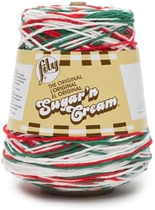 ILY Sugar'N Cream Cones Mistletoe Yarn - (Pack of 1) 400g/14oz - Cotton - 4 Medium - Knitting, Crocheting & Crafts