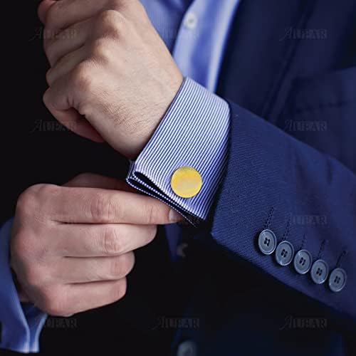 AUEAR, Metal Cufflinks Cuff Button Blank Cabochons Tray Bezel Cufflink Blanks Setting for Jewelry Making DIY Crafts