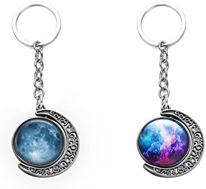 Moon Rotation Double Side Pendant Trays, Silver, 30Pcs 10Sets