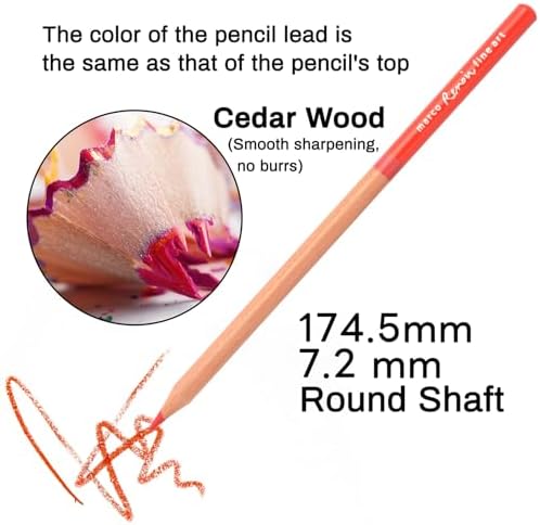 24 Thick Core Oil-Based Colored Pencils, Pastel Pencils