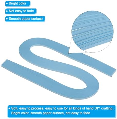 PATIKIL 240pcs Quilling Strips Paper 3/16"(5mm) 21"(54cm) Origami Paper Quilling Strip for Art DIY Hand Craft Christmas, Dusty Blue