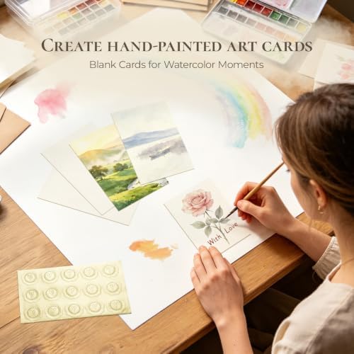 Vienrose Watercolor Cards with Envelopes 30 Pack 5x7 Blank Cards