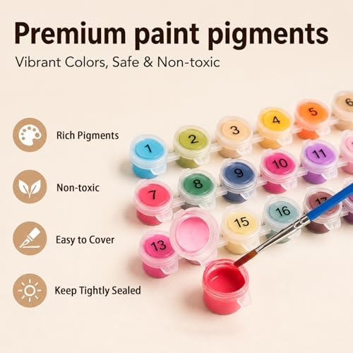 AUKELHJ Paint by Numbers Kit for Adults Beginner, Beach, 16X20 Inch
