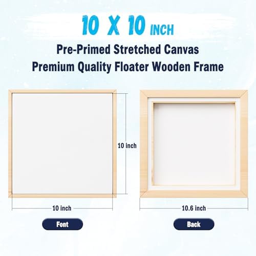 HANSILK Framed Canvas Wall Art - Mother Gifts, 10x10 Inch Blank Canvas with Wood Frame | DIY Custom Painting Kit for Couples, Home Décor & Romantic Handmade Crafts