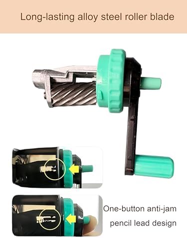 Artist Pencil Sharpener for Sketching, Drawing & Writing, Suitable for Charcoal, Colored Pencils, Drawing (Small Sketch Pencil Sharpener（Green-Black）)